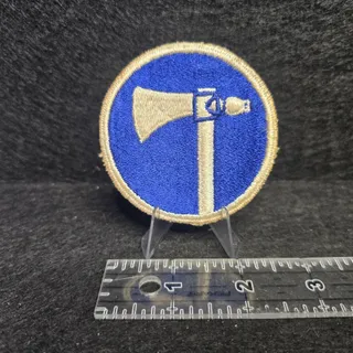 Photo of U.S. Military 19th Corps Patch Insignia XIX Axe Blue White Edge ~2.75” Round