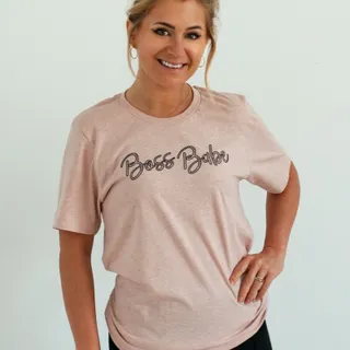 Photo of Peach Boss Babe T-Shirt - Small