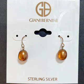 Photo of NWT Giani Bernini Chocolate Freshwater Pearl Sterling Silver Earrings