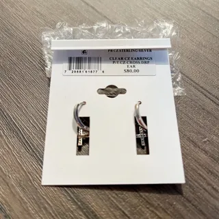 Photo of NWT Giani Bernini CZ Cross Drop Huggie Hoop Earrings Sterling Silver