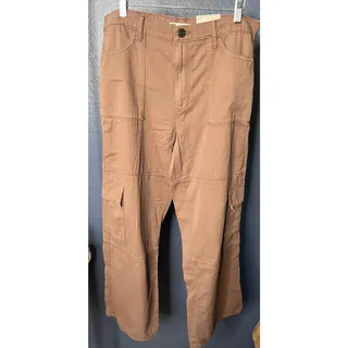 Photo of SO High Rise Cargo Wide Leg Pants Brown Womens Size Large NWT