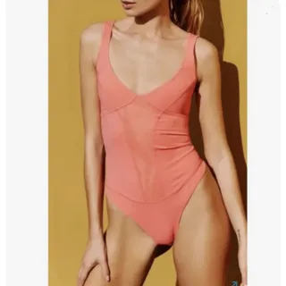 Photo of Free People Movement Heart of Gold Leotard low back pink medium NWT