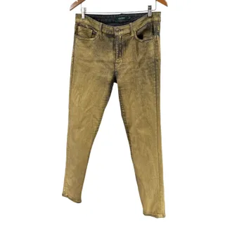 Photo of Lauren Ralph Lauren Black Gold Coated Metallic Skinny Denim Jeans