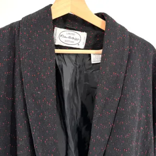Photo of Vintage 80s Miss Selfridge Black Red Flecked Oversized Menswear Blazer Jacket