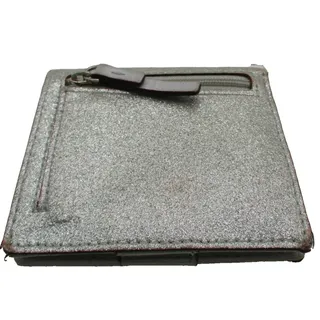 Photo of Kate Spade Wallet Women's One Size Silver Glitter Bifold Zip Coin Purse Leather
