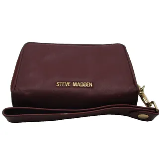 Photo of Steve Madden Wallet Women's One Size Red Faux Leather Wristlet Zip Around
