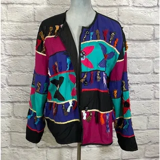 Photo of Allure knotted and embroidered fabric swatch jacket
