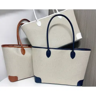 Photo of Carryall Shopper Tote Bag Beige Brown
