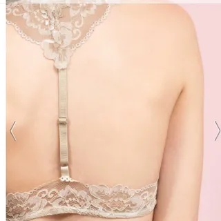 Photo of Pink Lace Bralette with Adjustable T-Strap Small