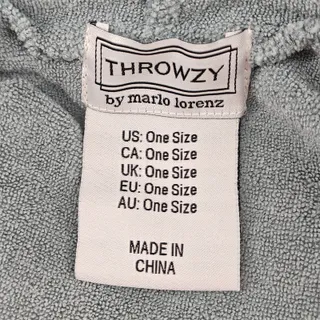 Photo of Throwzy Marlo Lorenz Grey Blue Wearable Hooded Towel Poncho Beach Resort OS