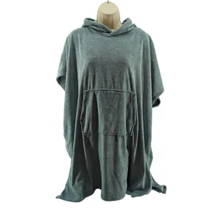 Photo of Throwzy Marlo Lorenz Grey Blue Wearable Hooded Towel Poncho Beach Resort OS