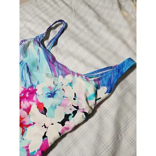 Photo of Gottex Square Neck One Piece Swimsuit, Blue Floral, Women's 14