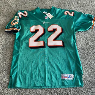 Photo of NWT 1998 Starter NFL Miami Dolphins Shawn Wooden Autographed Jersey 52 JSA COA