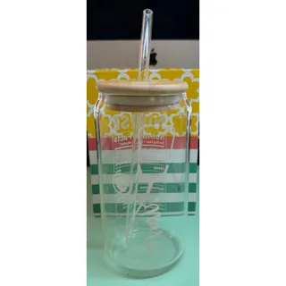 Photo of NEW Nurse Nutrition Facts Glass Cup with Lid & Straw