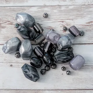 Photo of Grey/Silver/Dark Tones - Beads - Chunky Beads