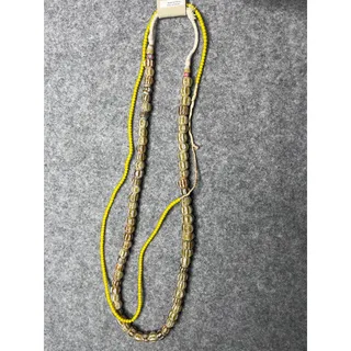 Photo of Anthropologie Ghana Glass Trade Bead & Yellow Seed Bead Layered Necklace NWT