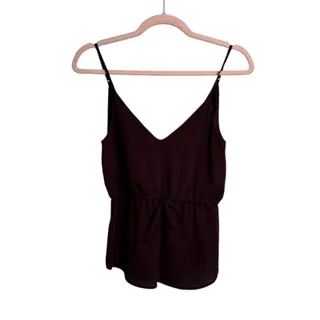 Photo of Babaton Aritzia Warren Burgundy Drawstring Camisole