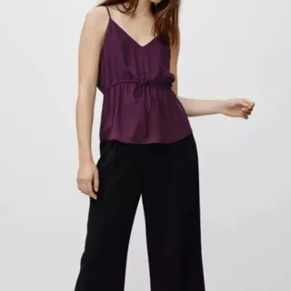 Photo of Babaton Aritzia Warren Burgundy Drawstring Camisole