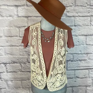 Photo of Vintage mesh and embroidered vest