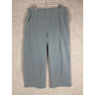 Photo of PrAna Womens Large Pull on Crop Pants Organic Cotton Stretch Blue Gray Casual