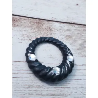 Photo of Vintage Pendant Clear Gems. Black in Color - Some Wear
