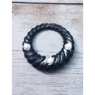 Photo of Vintage Pendant Clear Gems. Black in Color - Some Wear
