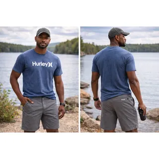 Photo of Nike x Hurley Dri-FIT Hybrid Shorts Mens 36 Gray Stretch Surf Golf everyday