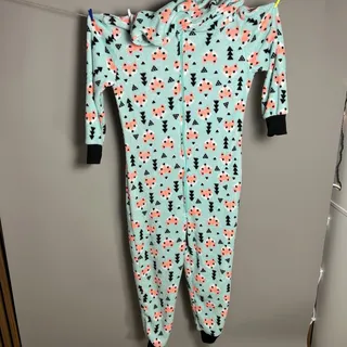 Photo of Love at First Sight Fox Hooded Fleece Pajama One Piece L Soft Zip Front