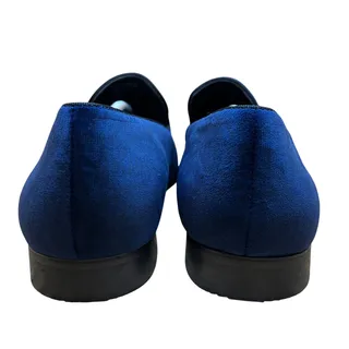 Photo of Inc Nova Mens 13M Sequin Skull Graphic Blue Velvet Loafer Slipper Shoes