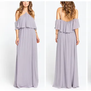 Photo of Show Me Your Mumu Rebecca Ruffle sleeve Maxi Dress lilac light purple XS NWT