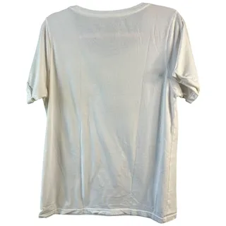 Photo of Universal Studios spangled sparkle scoop neck t-shirt white silver rolled cuff L