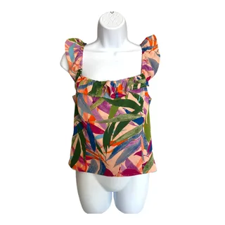 Photo of Sage the Label colorful off the shoulder sleeveless top Large NWT