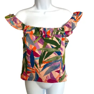 Photo of Sage the Label colorful off the shoulder sleeveless top Large NWT