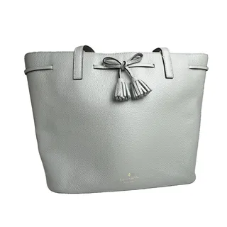 Photo of Kate Spade New York Mint Green Pebbled Leather Tassel Tote Shoulder Bag