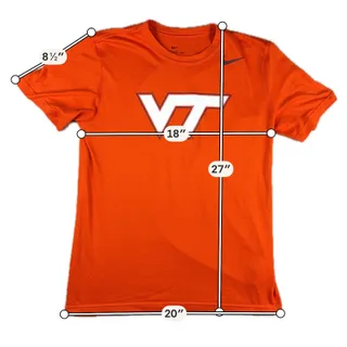 Photo of Nike Virginia Tech Hokies T Shirt Men M Orange Dri-FIT College NCAA VT Logo