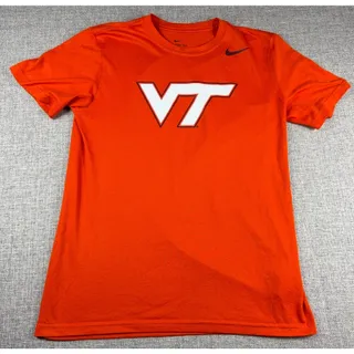 Photo of Nike Virginia Tech Hokies T Shirt Men M Orange Dri-FIT College NCAA VT Logo