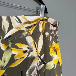 Photo of Evri Yellow Floral Ankle Length Bold Pants Elastic Waist - Women's Plus Size 22W