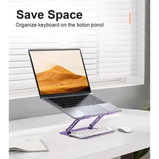 Photo of Adjustable Laptop Stand for Desk, Portable Laptop Stand Holder and Riser, Purple