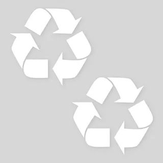 Photo of 2 Recycle Stickers for Trash Can, Recycle Sign Decal, Cut Vinyl Recycle- White
