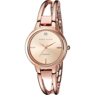Photo of Anne Klein Women's Genuine Diamond Dial Bangle Watch- Rose Gold