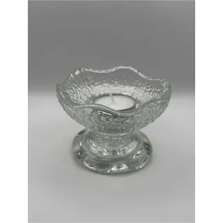 Photo of Vintage Anchor Hocking Stax Clear Pebble Texture Glass 3 Way Candle Holder