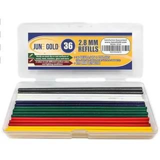 Photo of June Gold 36 Colored 2.8 mm Deep or Long Reach Nose & Nib Lead Refills, 6 Colors