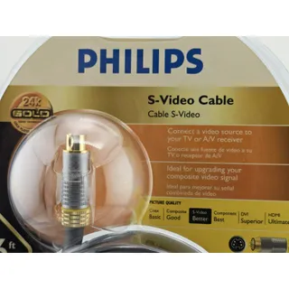 Photo of Vintage Philips PXT1000 6ft S-Video Cable NOS Sealed 24k Gold Retro Gaming CRT