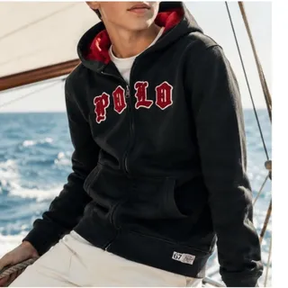 Photo of Polo Ralph Lauren Kids Navy Red Full Zip Hoodie Collegiate Logo 14-16 L