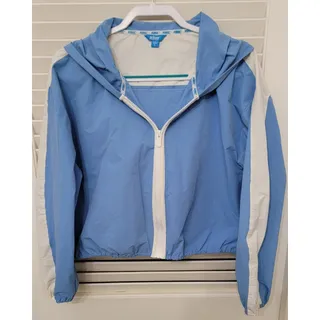 Photo of Prince Pickleball Windbreaker Jacket Womens Large Baby Blue Cropped Full Zip