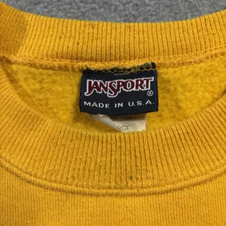 Photo of Vtg JanSport University of Iowa Hawkeyes Sweatshirt Large Yellow Crewneck USA