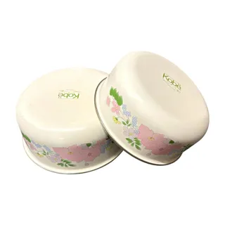 Photo of Kobe Bowls Floral 2pc Round Bowl Set Ceramic/Enamel 7in White Pink