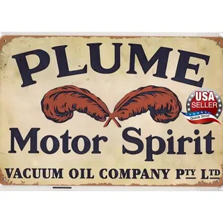 Photo of Retro Tin Sign • Petroliana • Plume Motor Spirit • Vacuum Oil Company PTY LTD