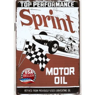 Photo of Retro Tin Sign • Petroliana • Sprint Top Performance Motor Oil •Vintage Indy Car
