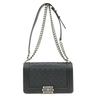 Photo of Chanel Caviar Leather Boy Chanel Flap Bag Black